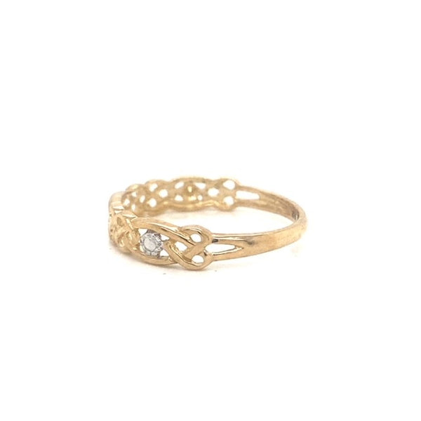 Yellow Gold and Diamond Intertwined Ring