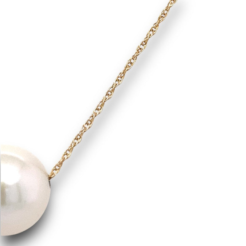 Round Freshwater Pearl Slider Necklace