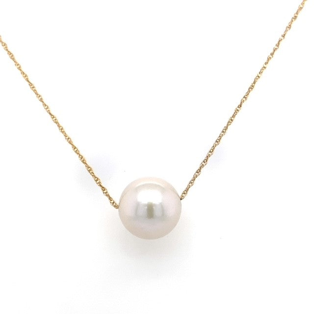 Round Freshwater Pearl Slider Necklace