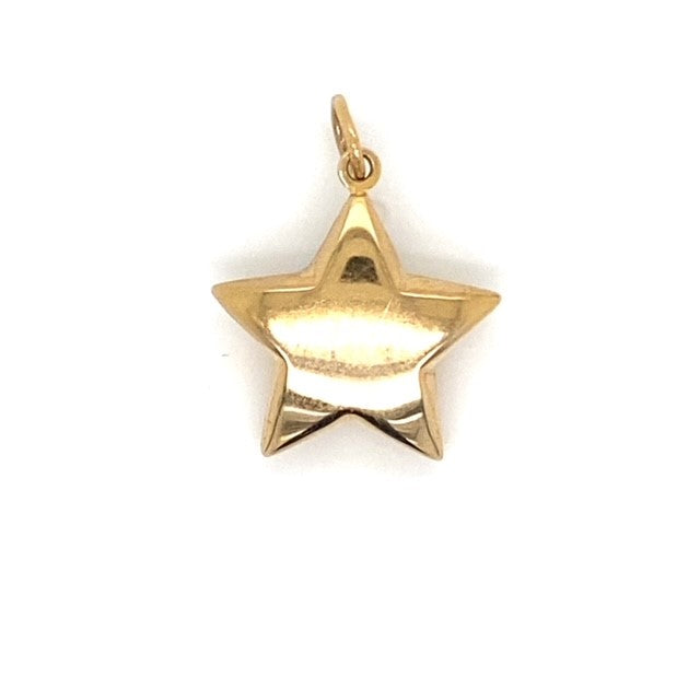 Yellow Gold Puff Star Pendant