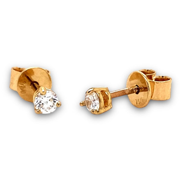 Diamond and Yellow Gold Screwback Stud Earrings