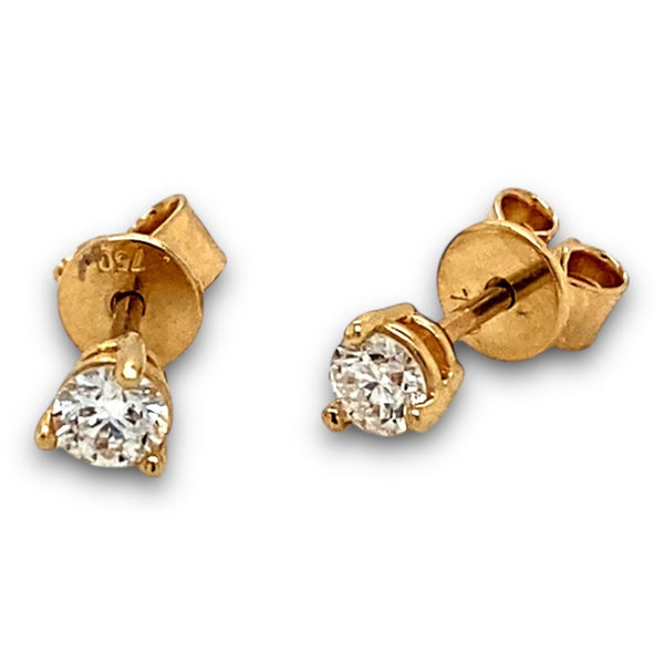 Diamond and Yellow Gold Screwback Stud Earrings