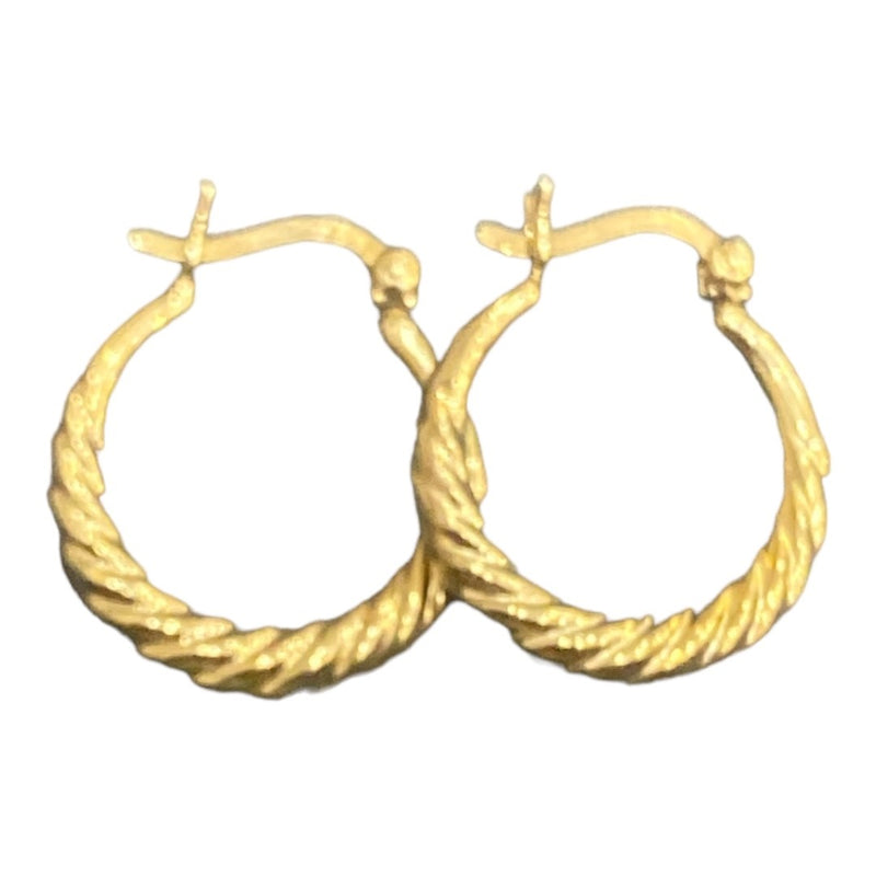 Yellow Gold Swirl Hoops - Estate