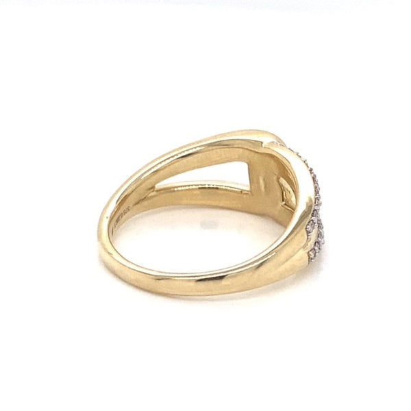 Yellow Gold and Diamond Interlocking Ring