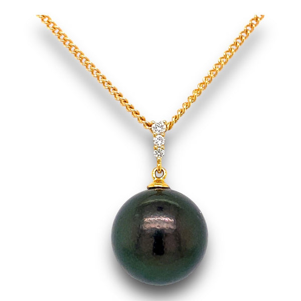 Tahitian Pearl Pendant with Diamond Bail