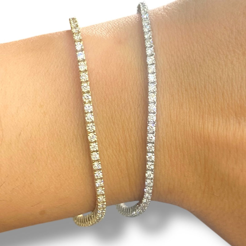 Gold and Lab Grown Diamond Tennis Bracelet