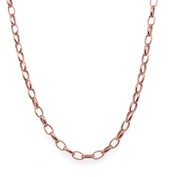 Rose Gold Thin Oval Belcher Chain - 50cm