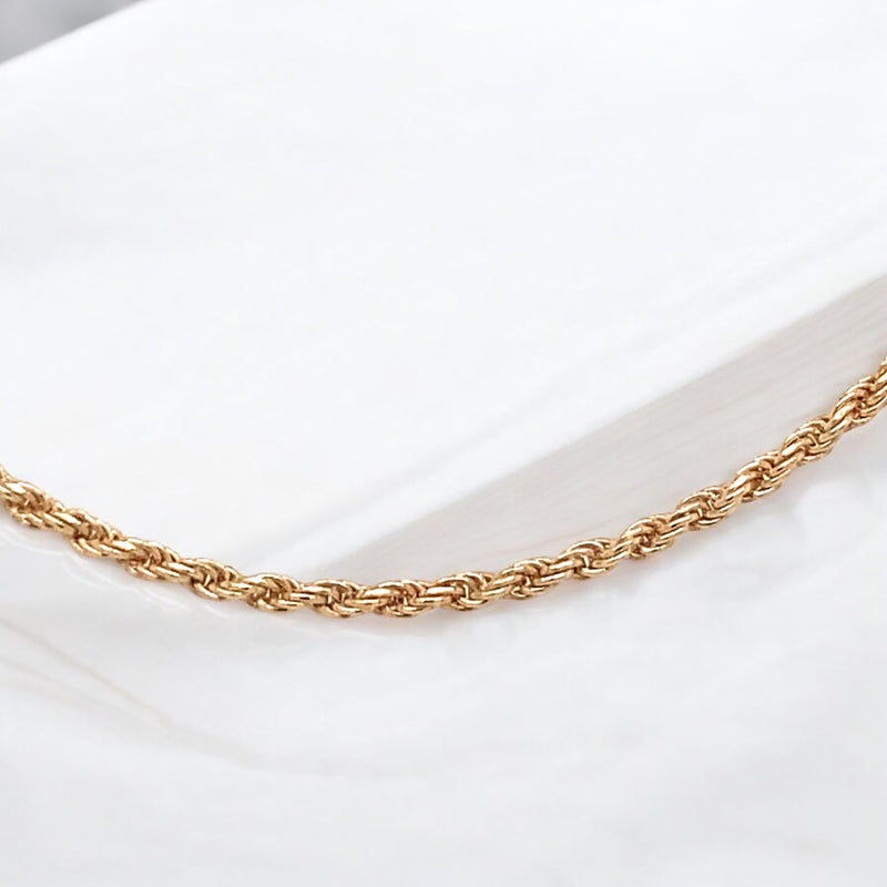 Thin Yellow Gold Wheat Chain - 45cm