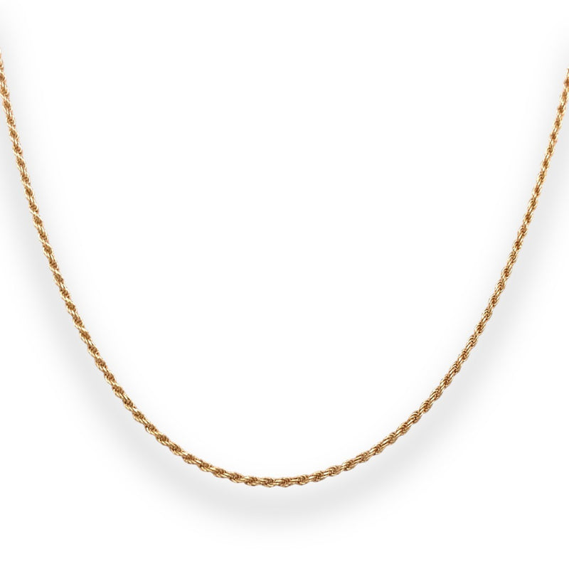 Thin Yellow Gold Wheat Chain - 45cm