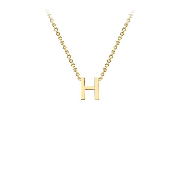 9ct Yellow Gold 'H' Initial Adjustable Letter Necklace 38/43cm