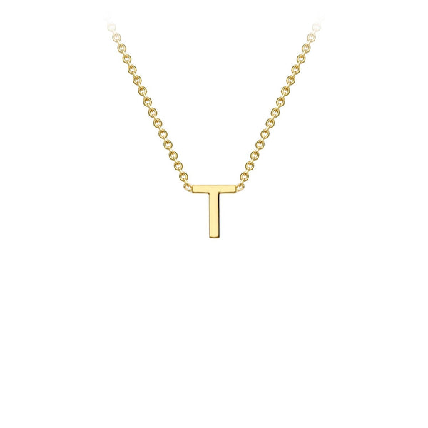 9ct Yellow Gold 'T' Initial Adjustable Letter Necklace 38/43cm