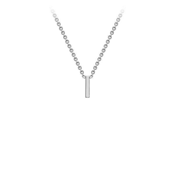 9ct White Gold 'I' Initial Adjustable Letter Necklace 38/43cm
