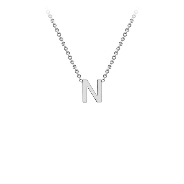 9ct White Gold 'N' Initial Adjustable Letter Necklace 38/43cm