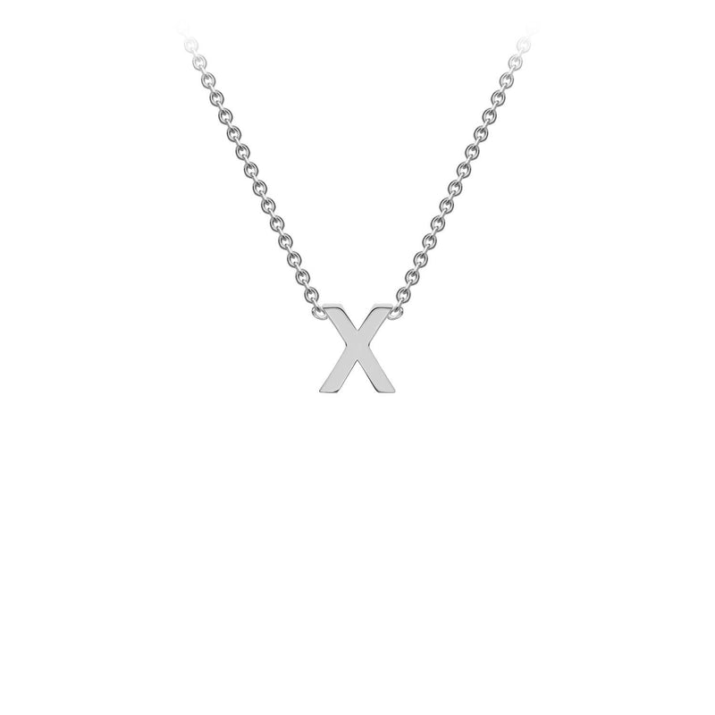 9ct White Gold 'X' Initial Adjustable Letter Necklace 38/43cm