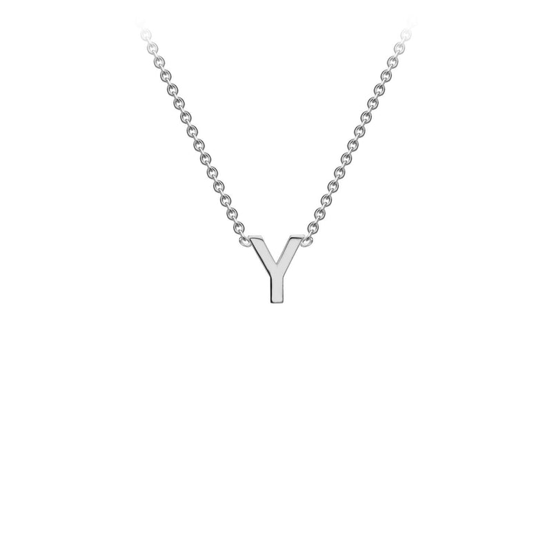 9ct White Gold 'Y' Initial Adjustable Letter Necklace 38/43cm