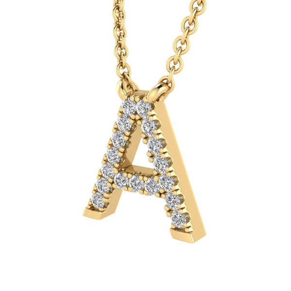 9ct Yellow Gold Diamond Initial 'A' Necklace